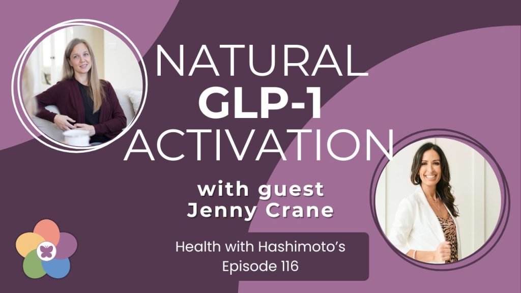 Purple background with headshots of both Esther Yunkin and Jenny Crane. Text reads: Natural GLP-1 Activation with guest Jenny Crane